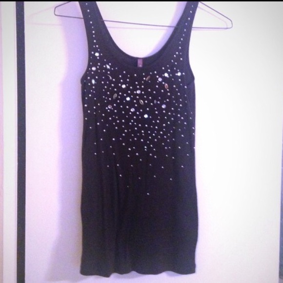 Black Rhinestone Tank - Picture 2 of 2
